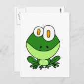 XX- Funny Sitting Green Frog Cartoon Briefkaart (Voorkant / Achterkant)