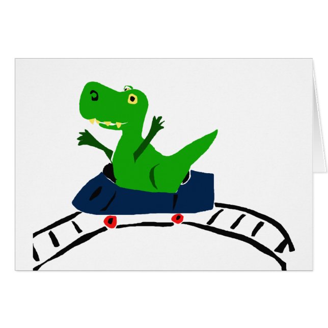 XX- Funny T-rex Dinosaur over Roller Onderzetter A (Voorkant Horizontaal)