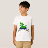 XX- Funny T-rex Dinosaur over Roller Onderzetter A T-shirt (Voorkant volledig)