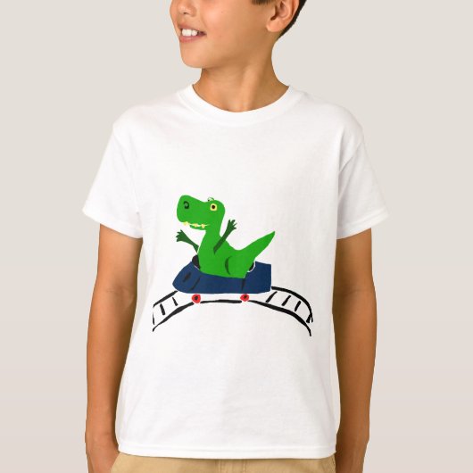XX- Funny T-rex Dinosaur over Roller Onderzetter A T-shirt (Voorkant)