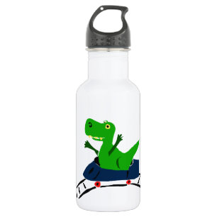 XX- Funny T-rex Dinosaur over Roller Onderzetter A Waterfles