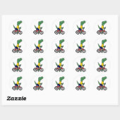 XX- Funny T-rex Dinosaur Riding Bicycle Ronde Sticker (Vel)