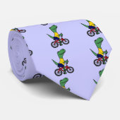 XX- Funny T-rex Dinosaur Riding Bicycle Stropdas (Opgerold)