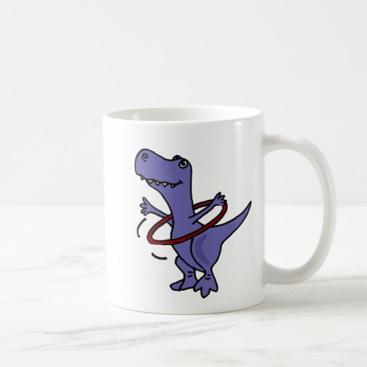 XX- Funny T-rex Dinosaur Using Hula Hoop Koffiemok (Rechts)