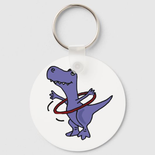 XX- Funny T-rex Dinosaur Using Hula Hoop Sleutelhanger (Voorkant)