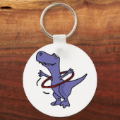 XX- Funny T-rex Dinosaur Using Hula Hoop Sleutelhanger (Voorkant)