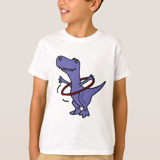 XX- Funny T-rex Dinosaur Using Hula Hoop T-shirt (Voorkant)