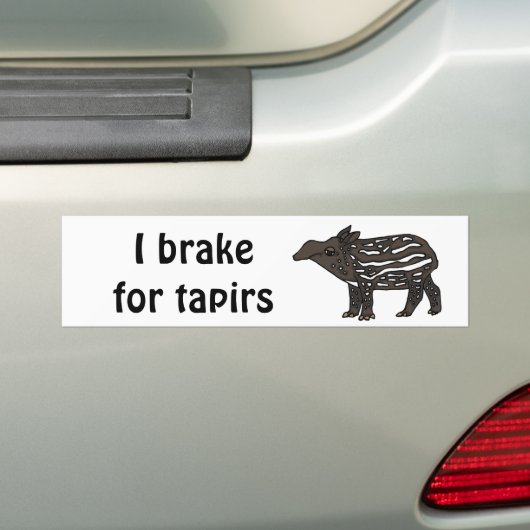 XX- Funny Tapir Cartoon Bumpersticker (Op auto)