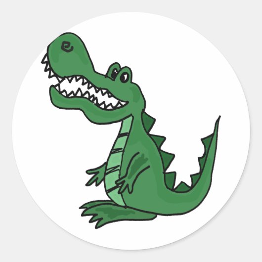 XX- Gator-Cartoon Ronde Sticker (Voorkant)