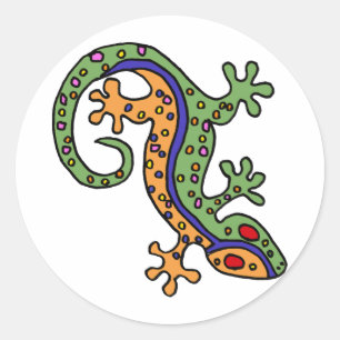 XX- Gecko Kunst Ronde Sticker