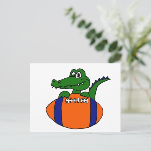 XX- Geweldige gator op een Cartoon van het Footbal Briefkaart (Staand voorkant)