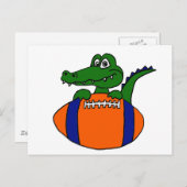XX- Geweldige gator op een Cartoon van het Footbal Briefkaart (Voorkant / Achterkant)