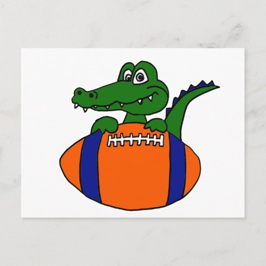 XX- Geweldige gator op een Cartoon van het Footbal Briefkaart (Voorkant)
