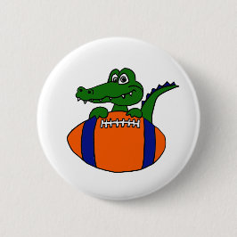 XX- Geweldige gator op een Cartoon van het Footbal Ronde Button 5,7 Cm