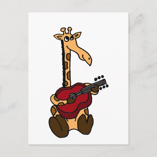 XX- Geweldige Giraffe die gitaar speelt Briefkaart (Voorkant)