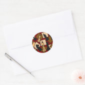 XX- Geweldige schaakspel stukken kunst Ronde Sticker (Envelop)