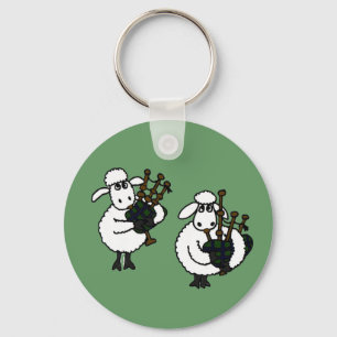 XX- Geweldige schaap die Bagpipes afspeelt Sleutelhanger