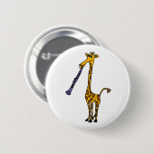 XX- Giraffe De Clarinet afspelen Ronde Button 5,7 Cm (Voorkant /achterkant)