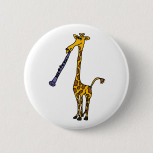 XX- Giraffe De Clarinet afspelen Ronde Button 5,7 Cm