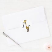 XX- Giraffe De Clarinet afspelen Ronde Sticker (Envelop)