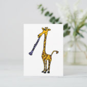 XX Giraffe die de Klarinet spelen Briefkaart (Staand voorkant)