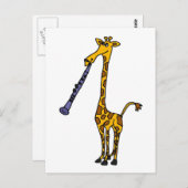 XX Giraffe die de Klarinet spelen Briefkaart (Voorkant / Achterkant)