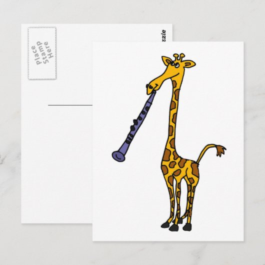 XX Giraffe die de Klarinet spelen Briefkaart (Voorkant / Achterkant)