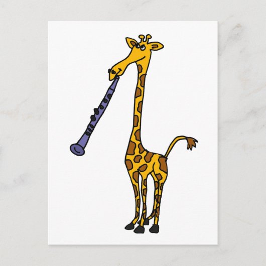 XX Giraffe die de Klarinet spelen Briefkaart (Voorkant)
