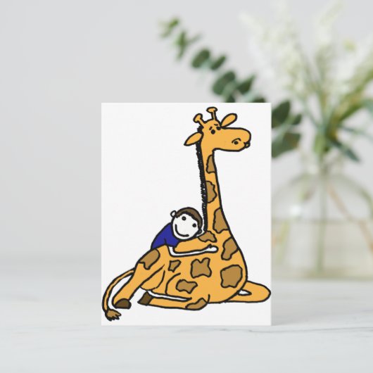 XX- Giraffe Hug Briefkaart (Staand voorkant)