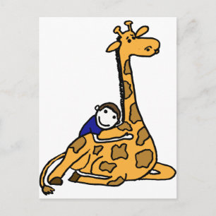 XX- Giraffe Hug Briefkaart