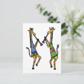 XX- Giraffes dansen Briefkaart (Staand voorkant)