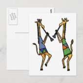 XX- Giraffes dansen Briefkaart (Voorkant / Achterkant)