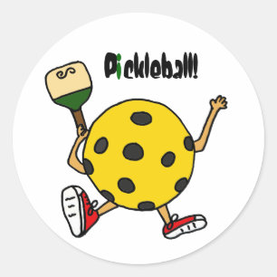 XX- Grappig pickleball karakter Ronde Sticker