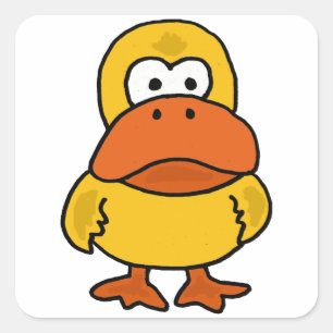 XX- Grappige Angry Duck Cartoon Vierkante Sticker
