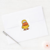 XX- Grappige Angry Duck Cartoon Vierkante Sticker (Envelop)