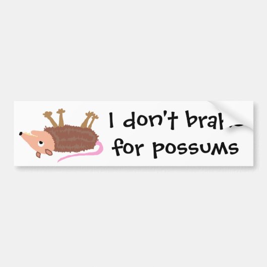 XX- Grappige Dode Opossum Overrijden Cartoon Bumpersticker (Voorkant)