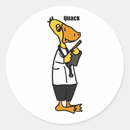 XX- Grappige eend dokter Ronde Sticker (Voorkant)