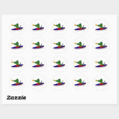 XX- Grappige Gator kajakken Ronde Sticker (Vel)