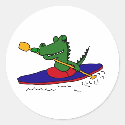 XX- Grappige Gator kajakken Ronde Sticker (Voorkant)