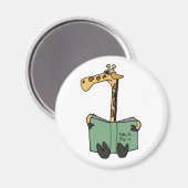 XX- Grappige Giraffe Lezen Nekpijn Boek Cartoon Magneet (Voorkant / Achterkant)