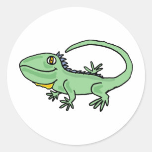 XX- Grappige Iguana Cartoon Ronde Sticker