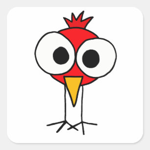XX- Grappige Redbird Cartoon Vierkante Sticker