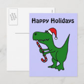 XX- Grappige T-rex Dinosaurus Dragen Santa Hoed Feestdagenkaart (Voorkant / Achterkant)