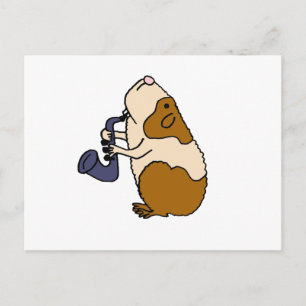 XX- Guinese varken die de saxofone afspelen Briefkaart