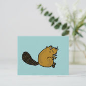 XX- Hilarious Beaver Cartoon Briefkaart (Staand voorkant)
