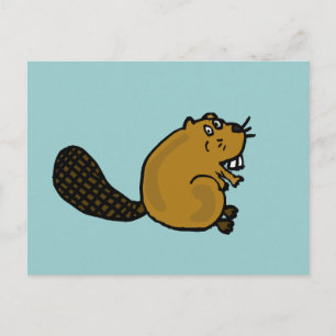 XX- Hilarious Beaver Cartoon Briefkaart