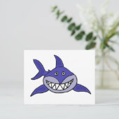 XX- Hilarious Grinning Shark Cartoon Briefkaart (Staand voorkant)