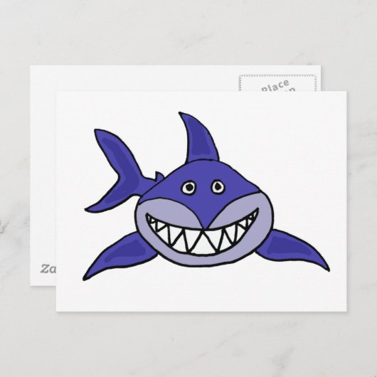 XX- Hilarious Grinning Shark Cartoon Briefkaart (Voorkant / Achterkant)