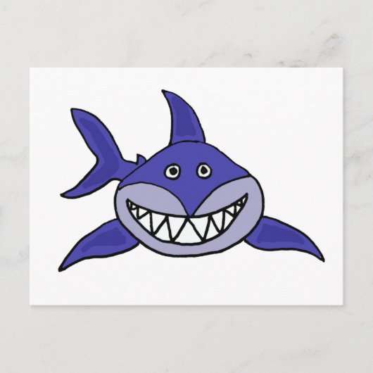 XX- Hilarious Grinning Shark Cartoon Briefkaart (Voorkant)
