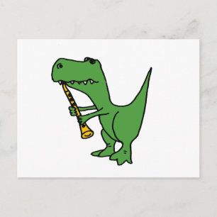 XX- Hilarious T-rex Dinosaur die het Clarinet spee Briefkaart